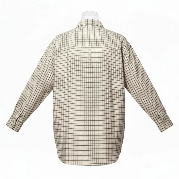 J.Crew Heritage Check Men's Shirt -Cream & Burgundy- Classic Cut- XL EUC - Picture 4 of 8